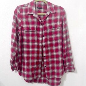 MADEWELL‎ flannel Red Plaid Button-Up Shirt  M